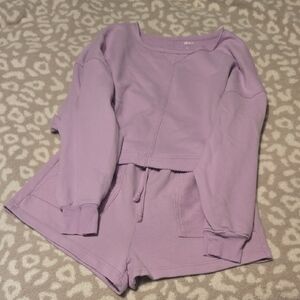 SO Women's Purple Sweatshirt & Hoodie Set